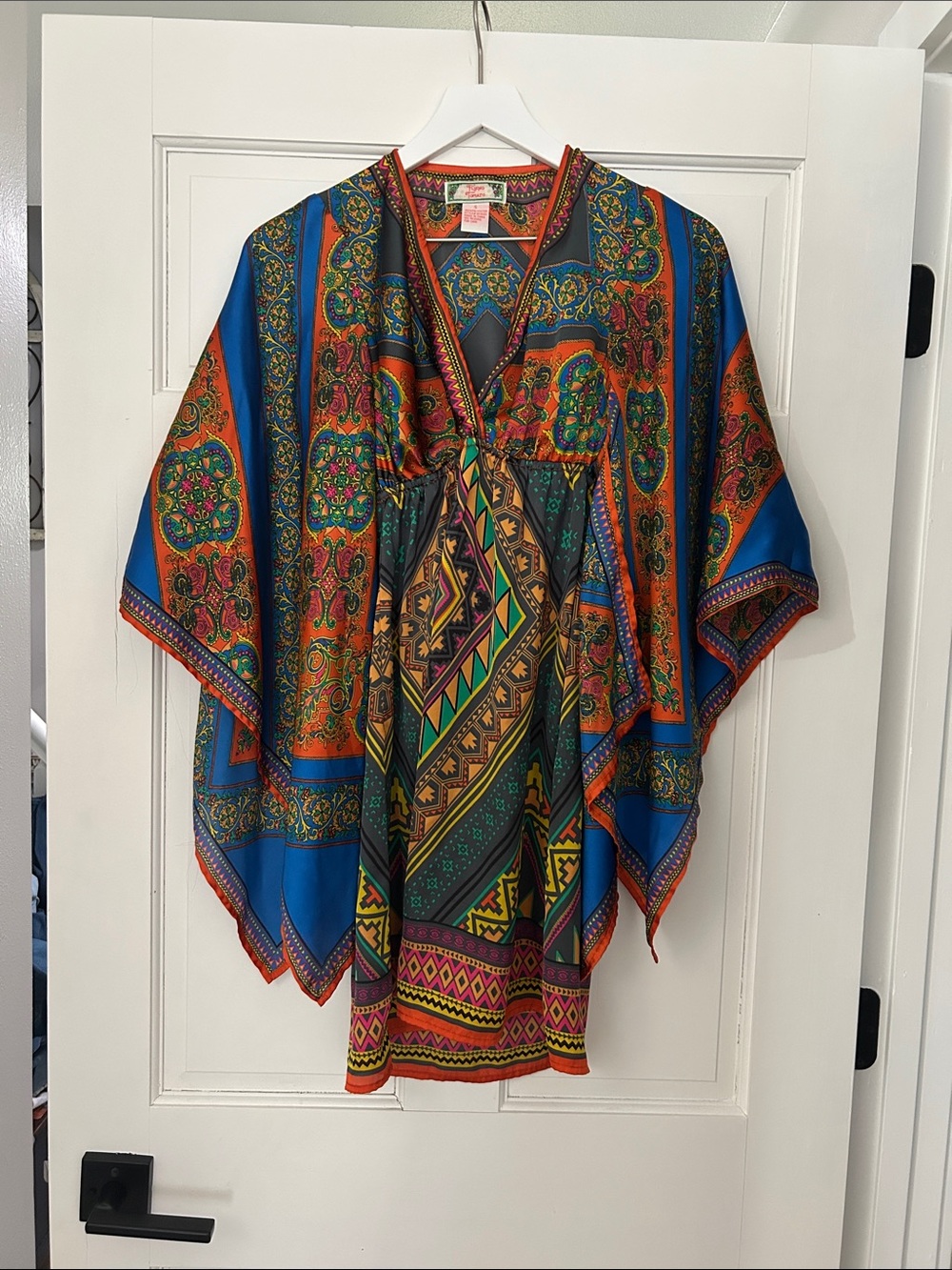 Flying Tomato Orange and Blue Paisley Print Tunic